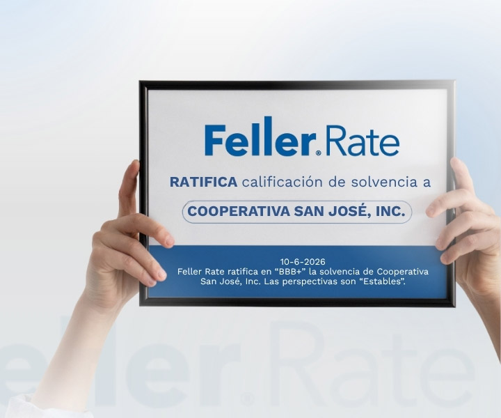 Cooperativa San José mantiene calificación BBB+ con perspectiva estable otorgada por Feller Rate.